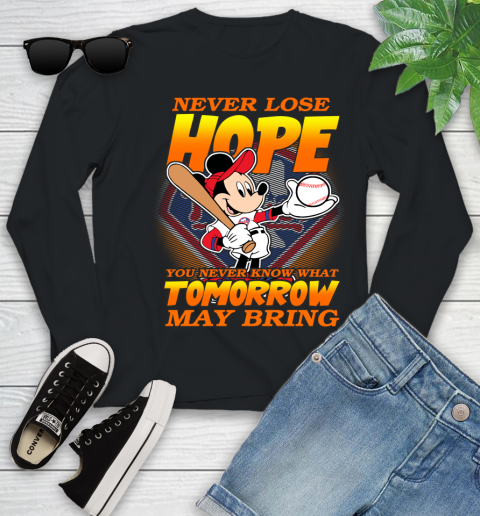 Philadelphia Phillies MLB Baseball Mickey Disney Never Lose Hope Youth Long Sleeve