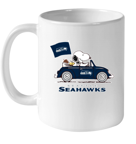 y2uw snoopy and woodstock ride the seattle seahawks car ceramic mug 110 56 front white