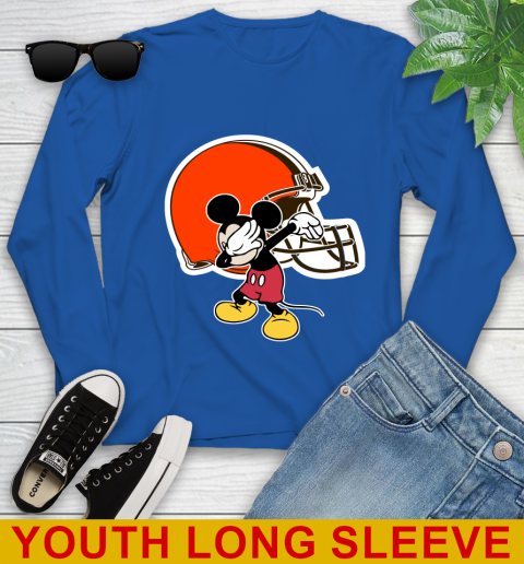 Cleveland Browns NFL Football Dabbing Mickey Disney Sports Youth Long Sleeve 10
