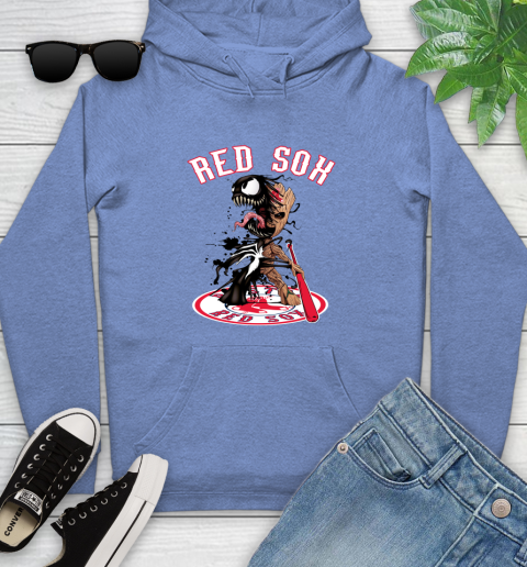 MLB Boston Red Sox Baseball Venom Groot Guardians Of The Galaxy Youth Hoodie 12