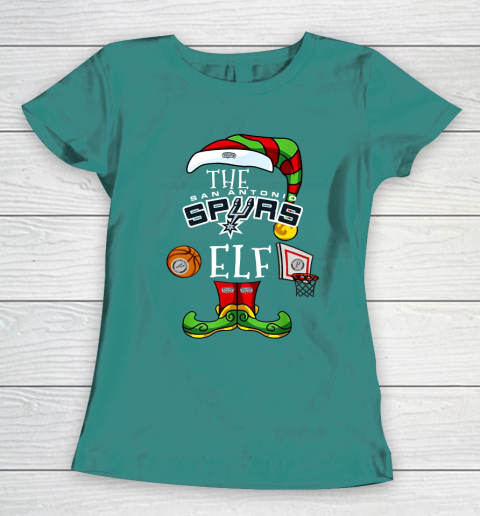 San Antonio Spurs Christmas ELF Funny NBA Women's T-Shirt 10