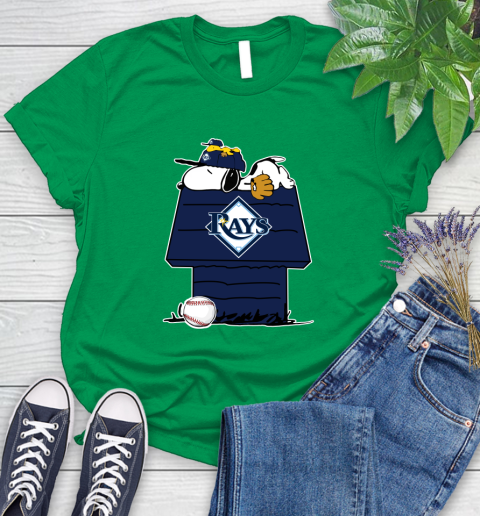 MLB Tampa Bay Rays Snoopy Woodstock The Peanuts Movie Baseball T Shirt Women's T-Shirt 6