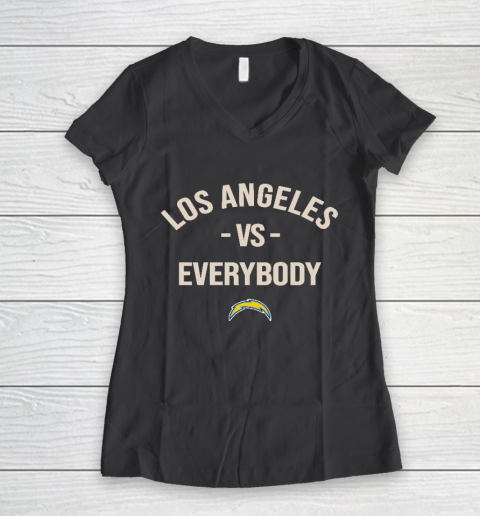 Los Angeles Chargers Vs Everybody Women's V-Neck T-Shirt 6