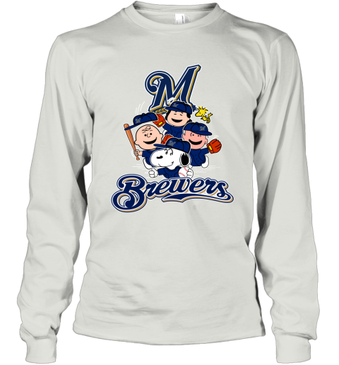 Official Peanuts Charlie Brown And Snoopy Playing Baseball Milwaukee Brewers  Shirt, hoodie, sweater, long sleeve and tank top
