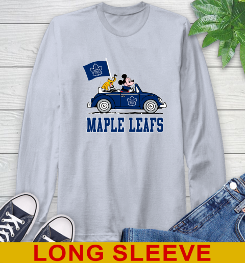 NHL Hockey Toronto Maple Leafs Pluto Mickey Driving Disney Shirt Long Sleeve T-Shirt 6