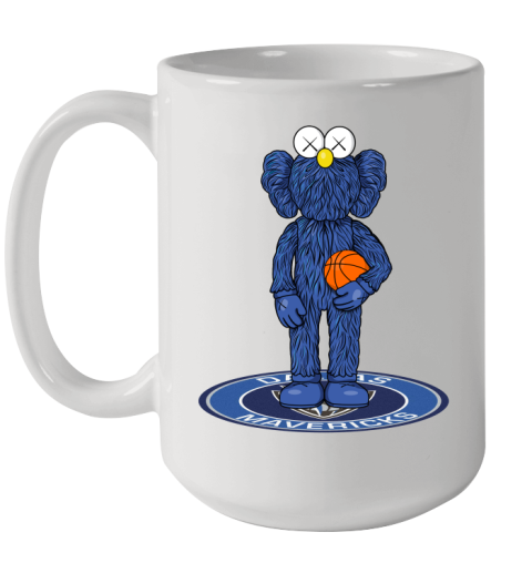 NBA Basketball Dallas Mavericks Kaws Bff Blue Figure Shirt Ceramic Mug 15oz