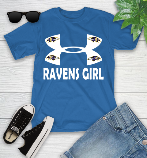 NFL Baltimore Ravens Girl Under Armour Football Sports Youth T-Shirt 13 NFL Baltimore Ravens Girl Under Armour Football Sports Youth T-Shirt - Image 13
