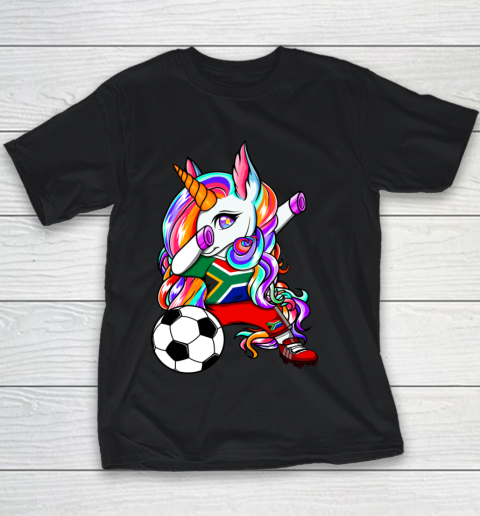 Dabbing Unicorn South Africa Soccer Fans Jersey Football Youth T-Shirt