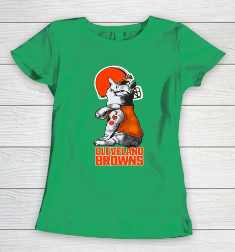 NFL Football My Cat Loves Cleveland Browns Women's T-Shirt 5