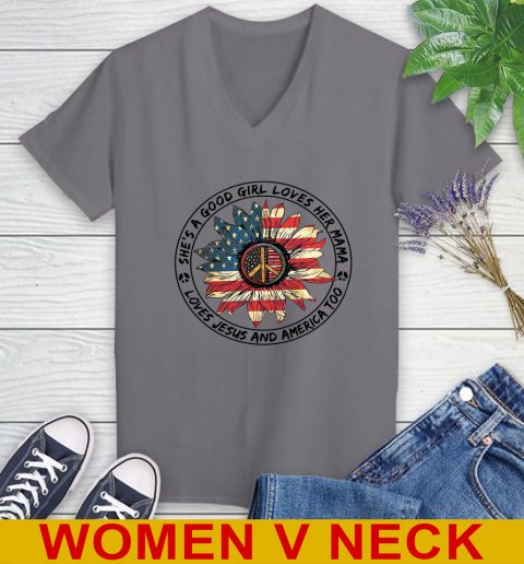 America sunflower she's a good girl loves her mama shirt 69