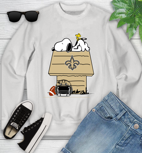 New Orleans Saints NFL Football Snoopy Woodstock The Peanuts Movie Youth Sweatshirt