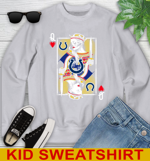 NFL Football Indianapolis Colts The Queen Of Hearts Card Shirt Youth Sweatshirt 3