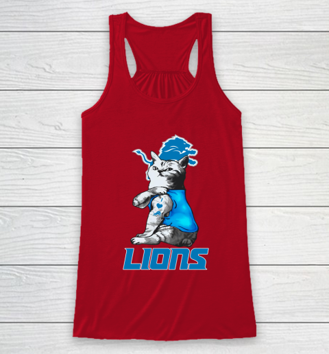 NFL Football My Cat Loves Detroit Lions Racerback Tank 4