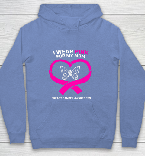 Men Women Kids Wear Pink For My Mom Breast Cancer Awareness Youth Hoodie 8