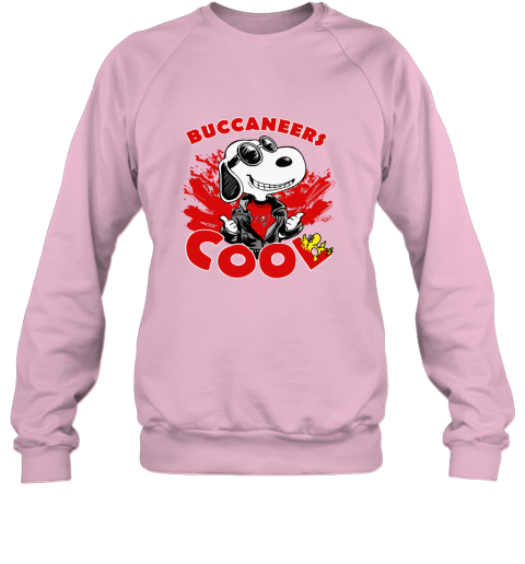 krlu tampa bay buccaneers snoopy joe cool were awesome shirt sweatshirt 35 front light pink