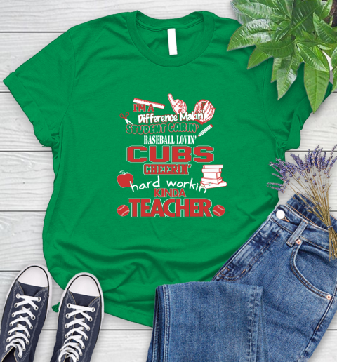 Chicago Cubs MLB I'm A Difference Making Student Caring Baseball Loving Kinda Teacher Women's T-Shirt 9