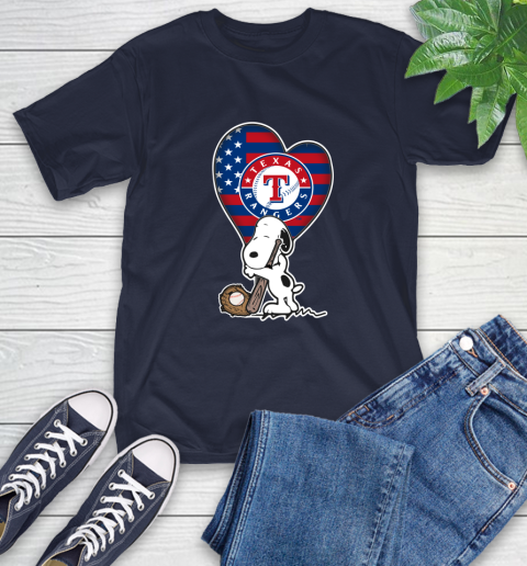 Texas Rangers MLB Baseball The Peanuts Movie Adorable Snoopy T-Shirt 4