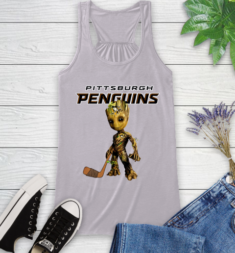 Pittsburgh Penguins NHL Hockey Groot Marvel Guardians Of The Galaxy Racerback Tank 5