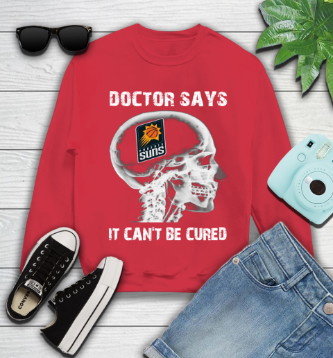 NBA Phoenix Suns Basketball Skull It Can't Be Cured Shirt Youth Sweatshirt 6