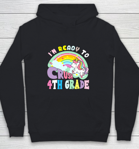 Back to school shirt ready to crush 4th grade unicorn Youth Hoodie
