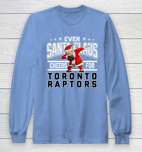 Toronto Raptors Even Santa Claus Cheers For Christmas NBA Long Sleeve T-Shirt 8