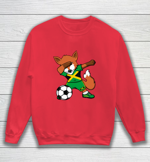 Dabbing Fox Jamaica Soccer Fans Jersey Jamaican Football Fan Sweatshirt 8