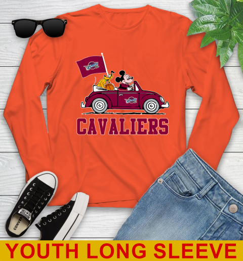 NBA Basketball Cleveland Cavaliers Pluto Mickey Driving Disney Shirt Youth Long Sleeve 4