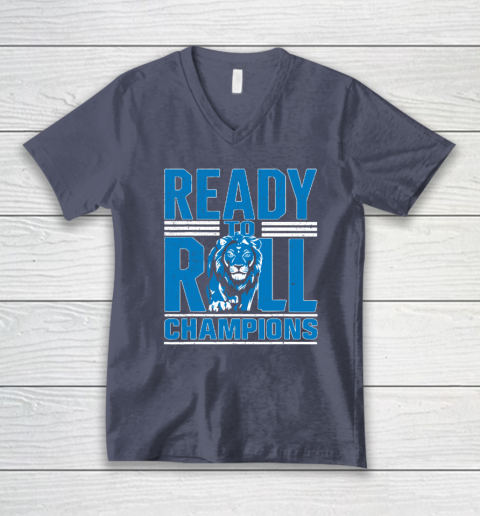 Detroit Ready To Roll Funny Lion Graphic V-Neck T-Shirt 6