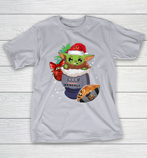 Cincinnati Bengals Christmas Baby Yoda Star Wars Funny Happy NFL T-Shirt 7