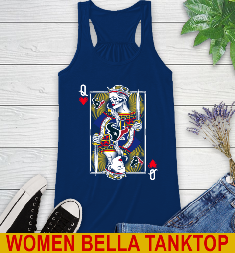 NFL Football Houston Texans The Queen Of Hearts Card Shirt Racerback Tank 7
