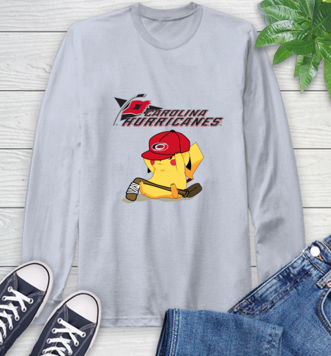 NHL Pikachu Hockey Sports Carolina Hurricanes Long Sleeve T-Shirt 6