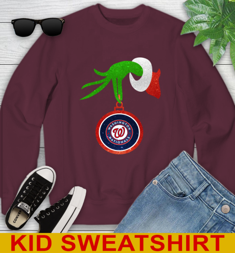 Washington Nationals Grinch Merry Christmas MLB Baseball Youth Sweatshirt 5