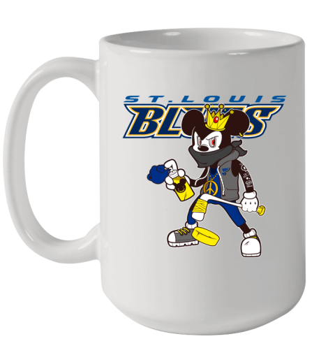 St.Louis Blues NHL Hockey Mickey Peace Sign Sports Ceramic Mug 15oz