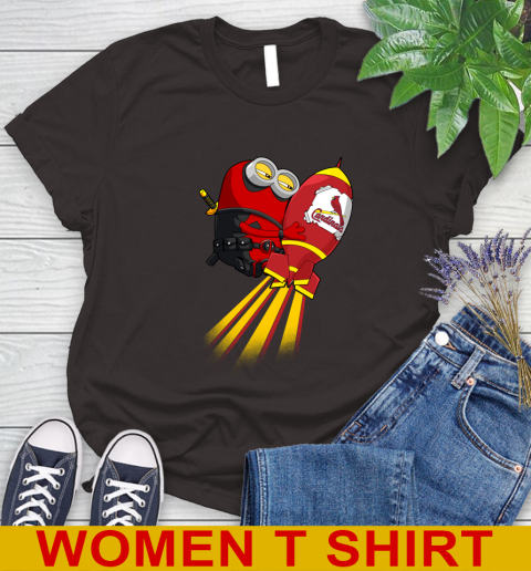 MLB Baseball St.Louis Cardinals Deadpool Minion Marvel Shirt Women's T-Shirt 9