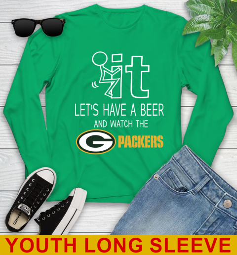 Green Bay Packers Football NFL Let's Have A Beer And Watch Your Team Sports Youth Long Sleeve 7