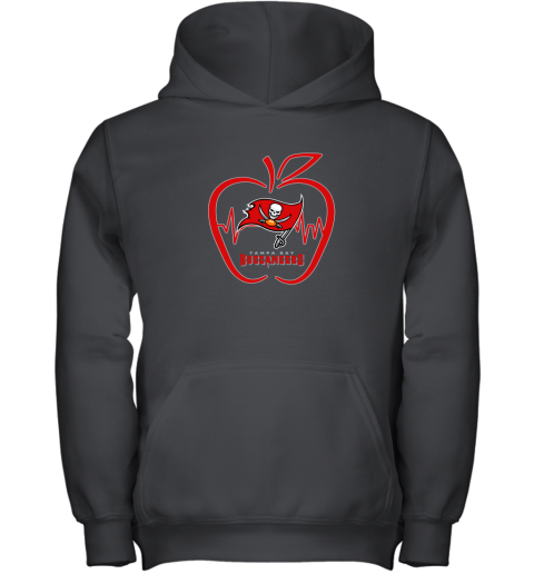 Apple Heartbeat Teacher Symbol Tampa Bay Buccaneers Youth Hoodie