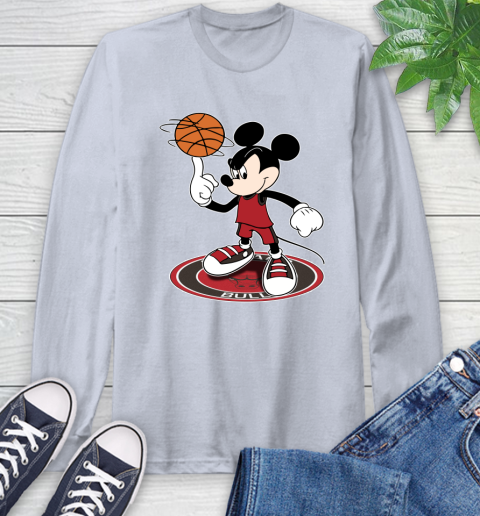 NBA Basketball Chicago Bulls Cheerful Mickey Disney Shirt Long Sleeve T-Shirt 6