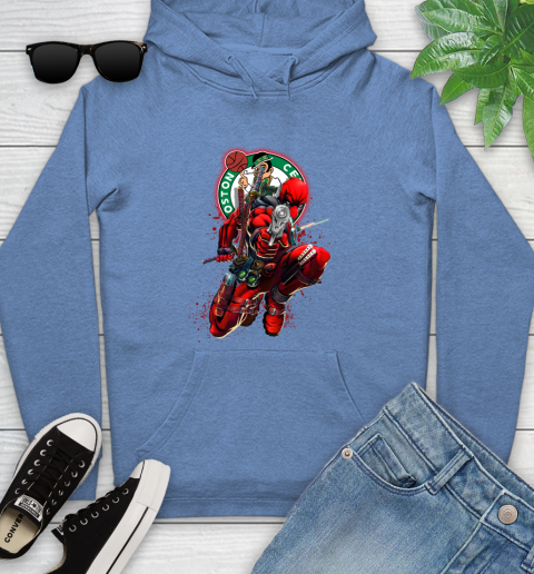 NBA Deadpool Marvel Comics Sports Basketball Boston Celtics Youth Hoodie 12