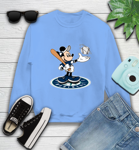 MLB Baseball Seattle Mariners Cheerful Mickey Disney Shirt Sweatshirt 11