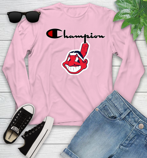 MLB Baseball Cleveland Indians Champion Shirt Youth Long Sleeve 8