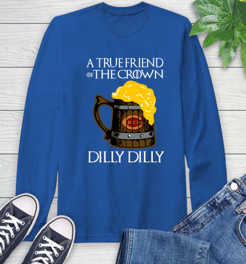 MLB Cincinnati Reds A True Friend Of The Crown Game Of Thrones Beer Dilly Dilly Baseball Long Sleeve T-Shirt 10