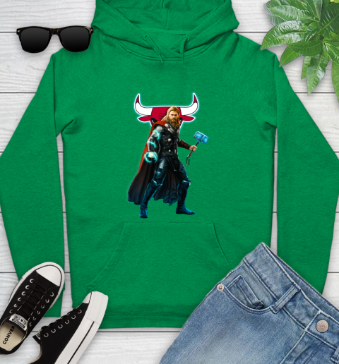 NBA Thor Avengers Endgame Basketball Chicago Bulls Youth Hoodie 7