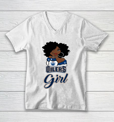 Edmonton Oilers Girl NHL V-Neck T-Shirt 2