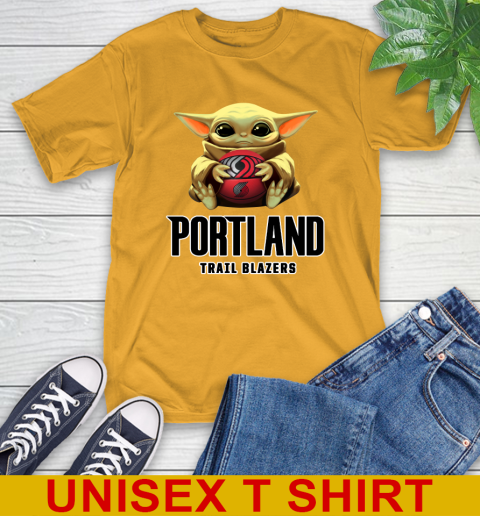 NBA Basketball Portland Trail Blazers Star Wars Baby Yoda Shirt 3