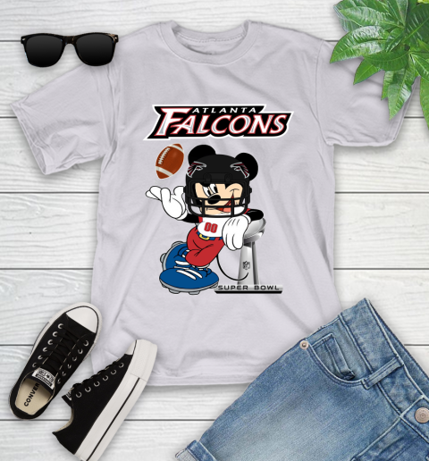 NFL Atlanta Falcons Mickey Mouse Disney Super Bowl Football T Shirt Youth T-Shirt 4