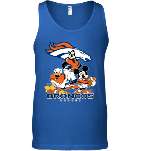 NFL Denver Broncos Mickey Mouse Donald Duck Goofy Football T Shirt