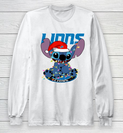 Detroit Lions NFL Football noel stitch Christmas Long Sleeve T-Shirt