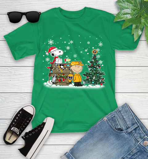 NHL Pittsburgh Penguins Snoopy Charlie Brown Woodstock Christmas Stanley Cup Hockey Youth T-Shirt 8