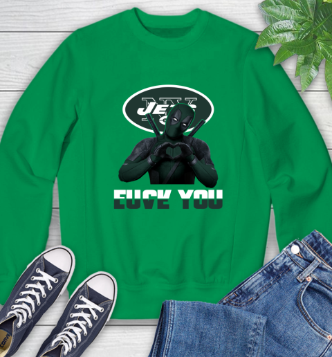 NHL New York Jets Deadpool Love You Fuck You Football Sports Sweatshirt 7