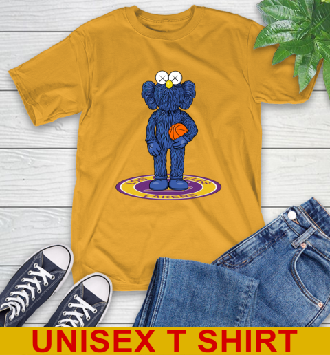 NBA Basketball Los Angeles Lakers Kaws Bff Blue Figure Shirt T-Shirt 3